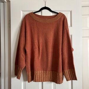 Free People Terracotta Crew Neck Sweater